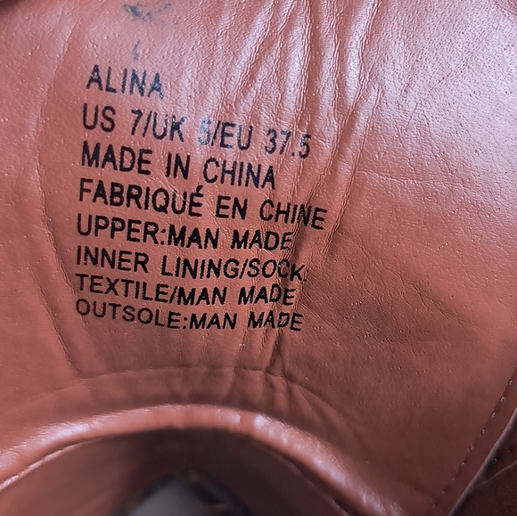 Shoe Dazzle Alina Brown Lace-Up Ankle Combat Boots Size 7 Tooled Boho - Picture 11 of 11